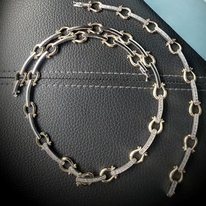 Ladies Two-Tone Crystal Necklace and Bracelet